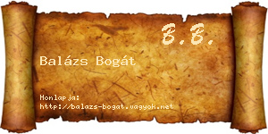 Balázs Bogát névjegykártya